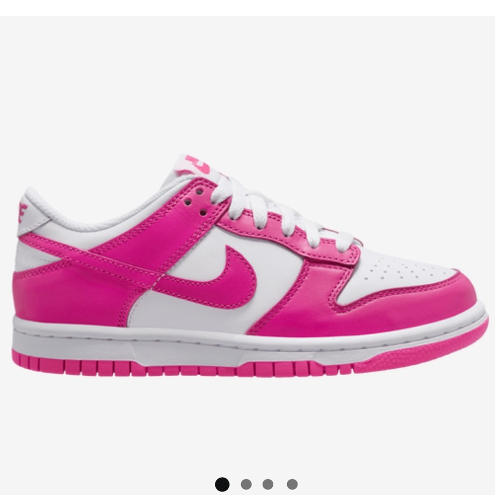 Nike Pink and White Dunk Low Sneakers